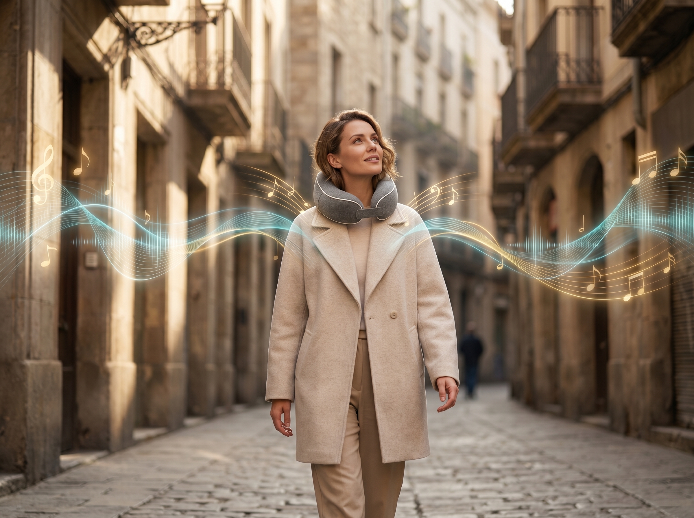 Person walking with AIjia Neckband