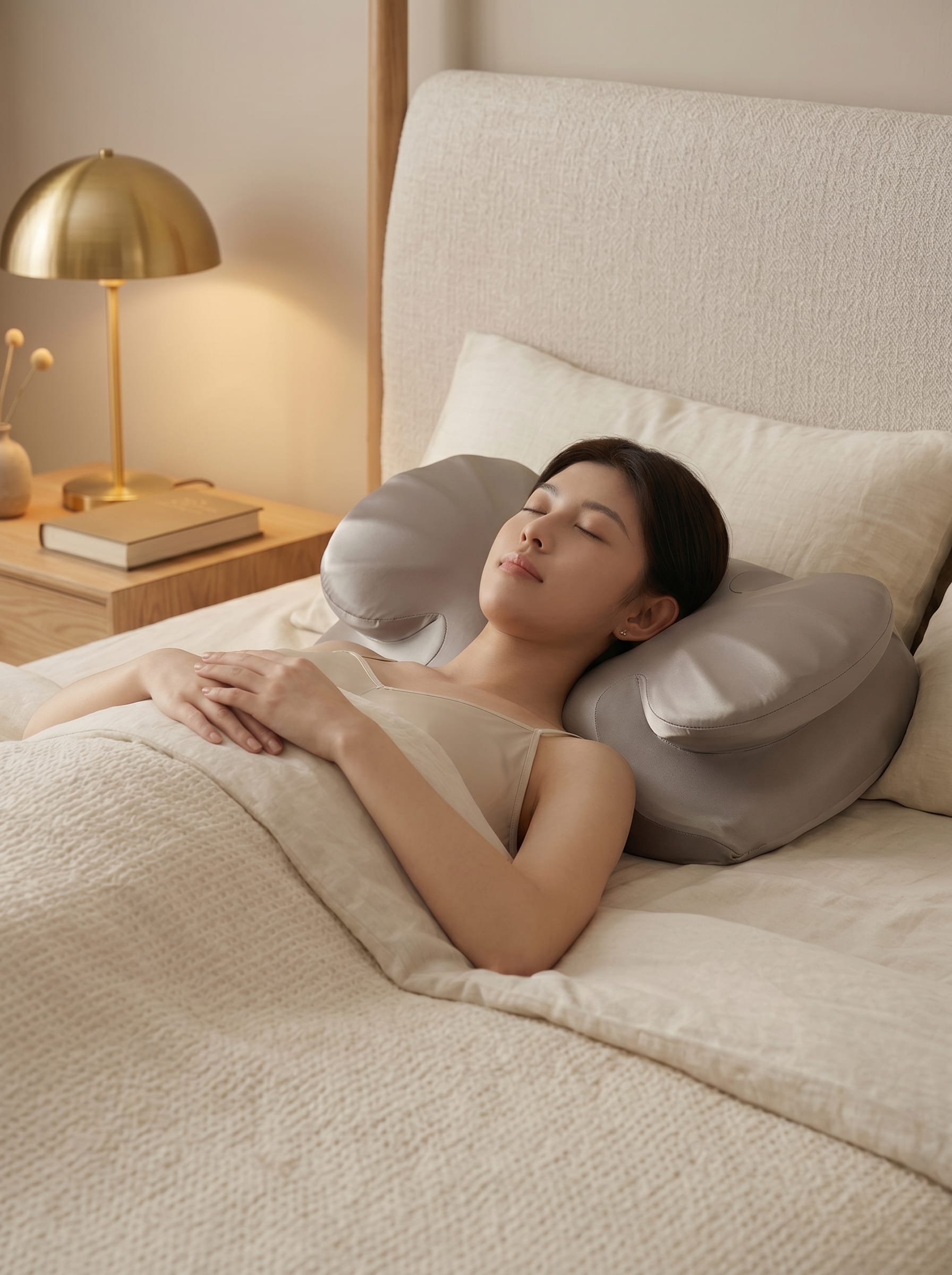 The AIjia Shell Pillow, soft and shaped to rest against you